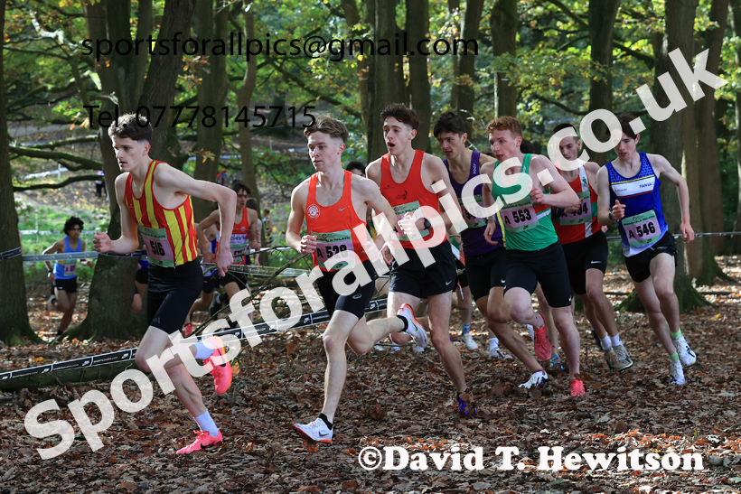 Junior Mens 2025 National Cross Country Relays, Berry Hill Park, Mansfield. Photo: David T. Hewitson/Sports for All Pics